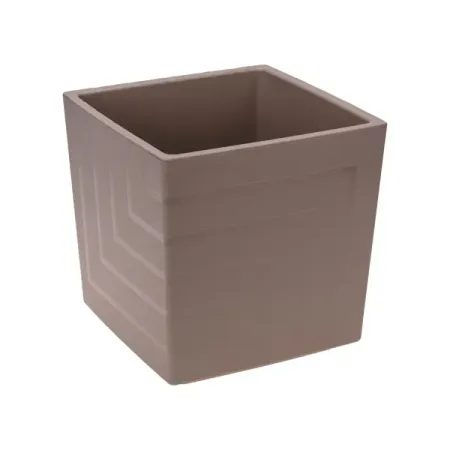 Кашпо для цветов Квадро ø25 h25 см v13 л пластик коричневый