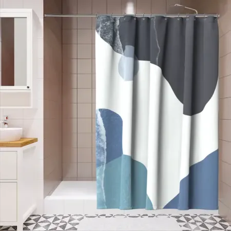 Штора для ванной Lemer Arborea 180x200 см полиэстер цвет белый/синий