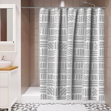 Штора для ванной Lemer Aztec 180x200 см полиэстер цвет серый