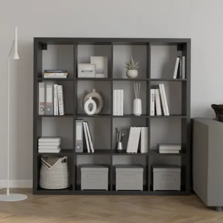 Стеллаж Тамбурат 16 секций KONSENSA 143.7x143.7x31.7 см ЛДСП цвет черный