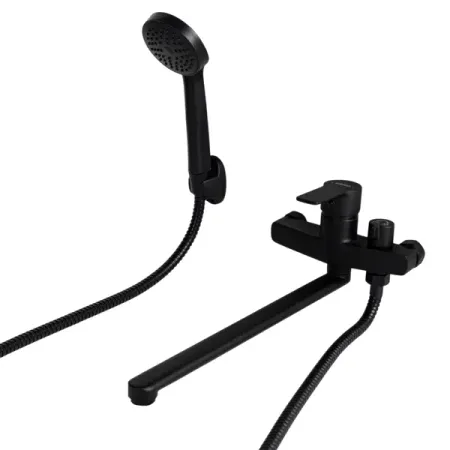 Смеситель для ванны Esko однорычажный с лейкой и шлангом цвет черный