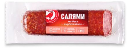 Колбаса сырокопченая АШАН Красная птица Салями, 215 г