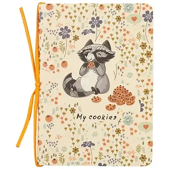 Записная книжка «Енот в цветах», 58 листов, А6