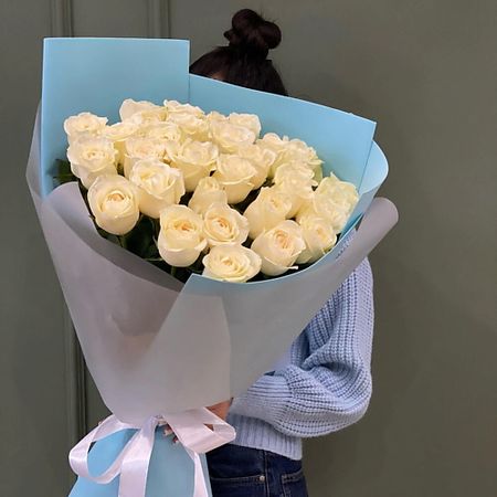 Букет живых цветов PION KLD Букет белых роз искусственные пионы wqnjin шелк 1 букет 45 см