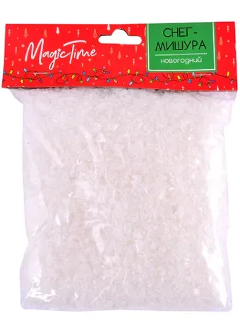 Искусственный снег в пакете (белый) (полипропилен) (80 г)