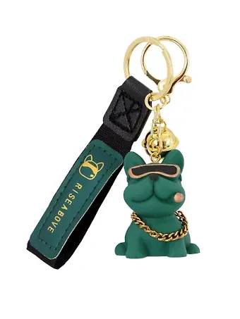 Брелок с ремешком Собака в очках монохром (ПВХ) (6х4) (12-5149-202412-K22)