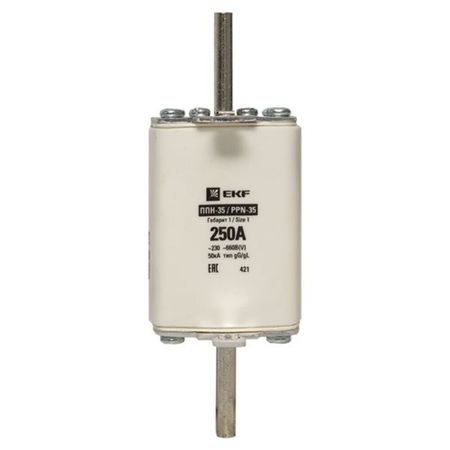 Вставка плавкая EKF ППН-35 250А 50 кА 660 В (fus-35/250) вставка плавкая цилиндрическая ekf proxima пвц 6а 10х38 мм 500 в ip20 20 шт pvc 10х38 6