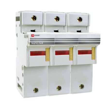 Предохранитель-разъединитель EKF ПВЦ 3P 32А 500 В на DIN-рейку с индикацией (pr-10-38-3)