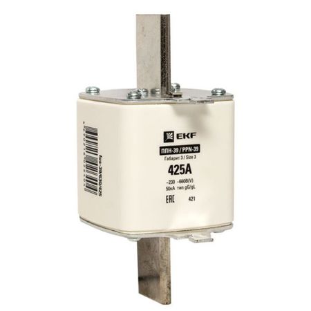 Вставка плавкая EKF ППН-39 425А 50 кА 660 В (fus-39/630/425) 10 шт af2 8 00v125tm 2410 1808 8a 125v smd предохранитель быстродействующий поверхностного монтажа предохранителей маркировка r