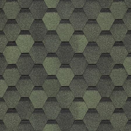 Черепица гибкая Docke Eurasia Шестигранник зеленая 3 кв.м