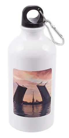 Бутылка с карабином СПб Петербург вдохновляет (металл) (500мл) (БМ2025-44)