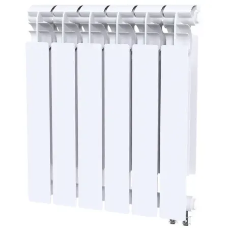 Радиатор секционный Le Heat Bimetal 500/100 6 секций нижнее подключение биметалл белый