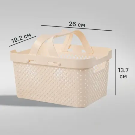 Корзина для хранения Plast Team Mien 26x13.7x19.2 см полипропилен цвет молочный