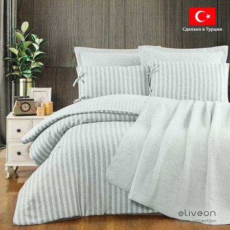 Комплект постельного белья Eliveon полуторный хлопок/полиэстер зеленый
