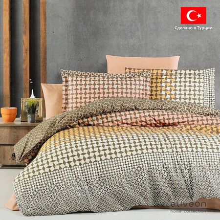 Комплект постельного белья Eliveon полуторный хлопок оранжевый