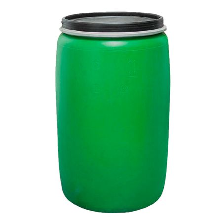 Бочка для жидких/сыпучих веществ 227 л полиэтиленовая широкая горловина зеленая