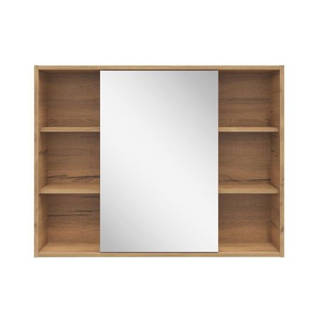 Зеркальный шкаф Sanstar Graffa 94,9х72,9х14,8 см подвесной дуб вотан