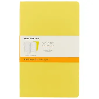 Набор книг для записей Moleskin Volant Large, 2 штуки, мягкая обложка, жёлтые, 48 листов, А5