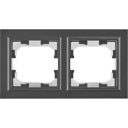 Рамка для розеток и выключателей Brite 2 поста IP44 цвет графит