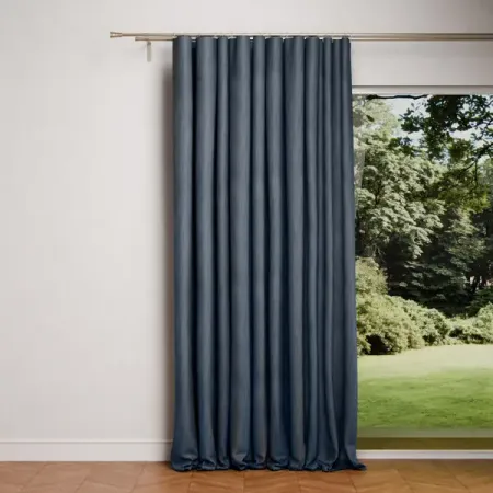 Штора на ленте Камелия 200x280 см цвет серо-синий