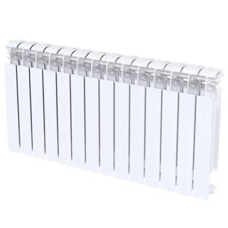 Радиатор секционный Le Heat Bimetal 500/100 14 секций боковое подключение биметалл белый