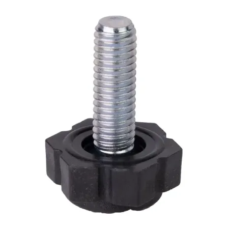 Опора винтовая для мебельной ножки ⌀6 мм высота 17 мм черная 4 шт.