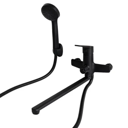 Смеситель для ванны Esko Marburg однорычажный универсальный с лейкой и шлангом цвет черный