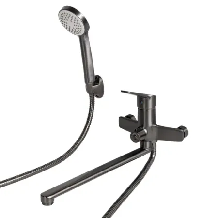 Смеситель для ванны Esko Marburg однорычажный с лейкой и шлангом цвет графит