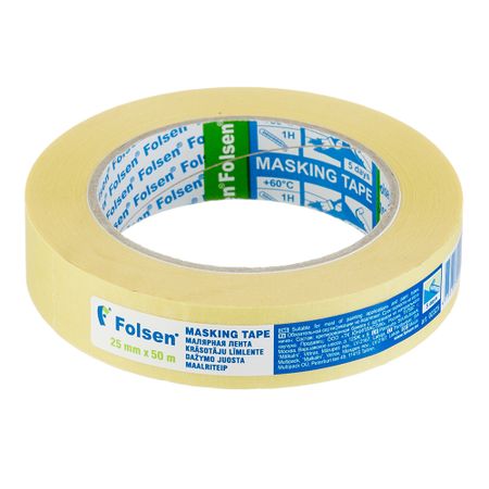 Лента малярная Folsen желтая 25 мм 50 м (02325)