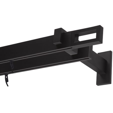 Карниз настенный металлический двухрядный профильный Хай-тек 200 см черный (170.577)