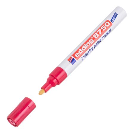 Маркер перманентный для промышленной графики Edding 8750 красный грифель 2-4 мм маркер для доски красный 5мм толстый корпус goodmark