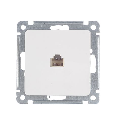 Розетка телефонная Hegel Master встраиваемая белая RJ11 (РСТ-400)