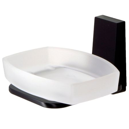 Мыльница для ванной WasserKraft Abens K-3200 с держателем стекло/металл черная (K-3229)