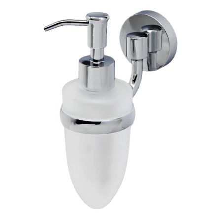 Дозатор для мыла WasserKraft Rhein с держателем стекло матовый/металл хром (K-6299)