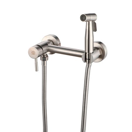 Смеситель с гигиеническим душем РМС сталь (SUS129-5-2) ula смеситель для душа из нержавеющей стали