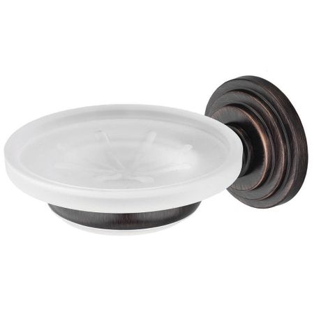 Мыльница для ванной WasserKraft Isar K-7300 с держателем стекло/металл бронза (K-7329)