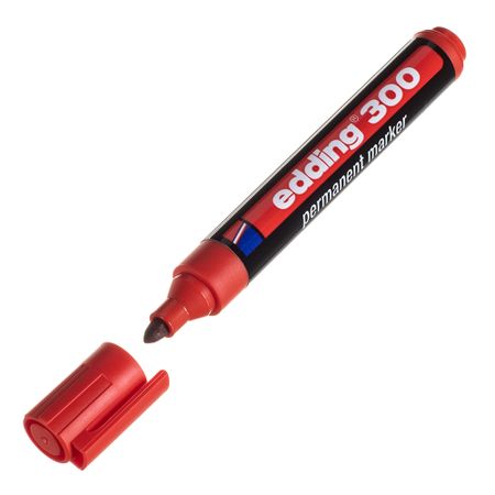 Маркер перманентный Edding 300 красный грифель 1,5-3 мм маркер для доски красный 5мм толстый корпус goodmark