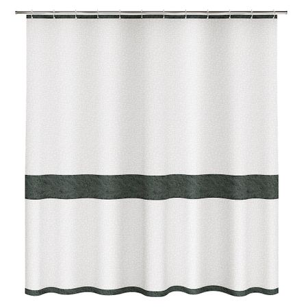 Штора для ванны Fora Stone Black 1800х1800 мм полиэстер белая/черная (FOR-STN204BL)