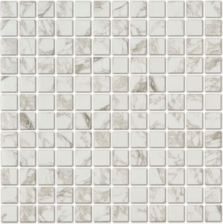 Мозаика Lavelly Smalta мрамор белый стеклянная 311х311х4,9 мм матовая