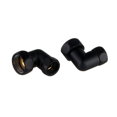 Соединитель угловой для полотенцесушителя Smart 1 ВР(г) х 3/4 ВР(г) черный (2 шт.)