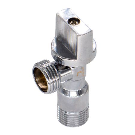 Кран шаровой латунный СТМ 1/2 НР(ш) х 1/2 НР(ш) к бытовой технике проходной бабочка с отражателем угловой (CAME1212)