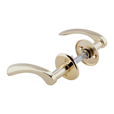 Ручка дверная ZIH02-PB для замка 2014/2018 круглая розетка золото