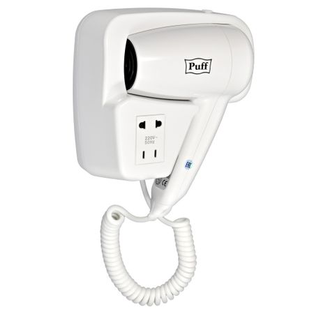 Фен для волос настенный Puff 1200В 1200 Вт белый