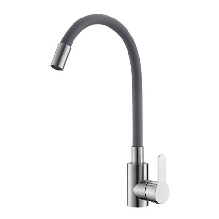 Смеситель для кухни Corsa Deco Vega Steel нержавеющая сталь/серый с гибким изливом однорычажный (966367) плитка настенная azori street art steel 20 1x40 5 см 1 3 м² серый