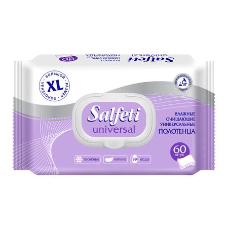 Полотенца влажные универсальные Salfeti размер XL (60 шт.) одноразовые полотенца из нетканой ткани