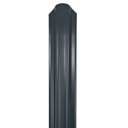 Евроштакетник односторонний П-образный 0,45 мм 118х1500 мм графитовый серый RAL 7024 фигурный срез