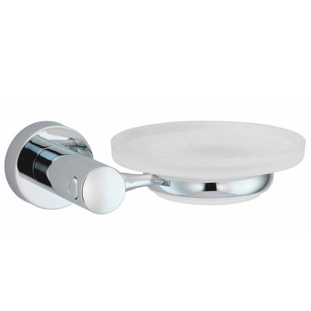 Мыльница для ванной WasserKraft Donau K-9400 с держателем стекло/металл хром (K-9429)