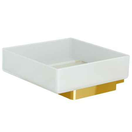 Мыльница для ванной WasserKraft Sauer K-7900 с держателем стекло/металл золото (K-7929)