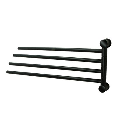 Полотенцедержатель WasserKraft Elbe K-7200 405 мм четверной поворотный на шуруп металл черный (K-1034B)