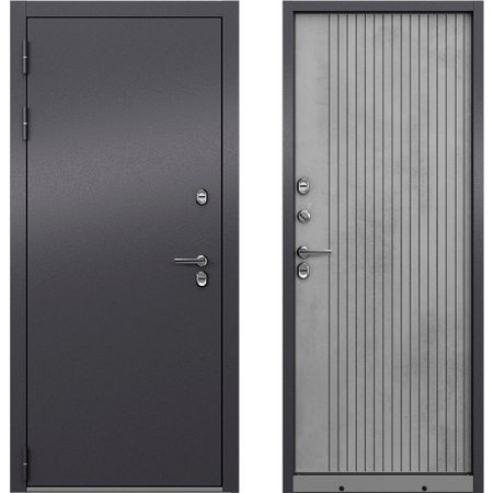 Дверь входная с терморазрывом Mastino Дамир левая букле антрацит - бетон серый 880х2050 мм дамир хамитович валеев а г нуриев электронное правосудие как фактор трансформации процессуальных отраслей права монография